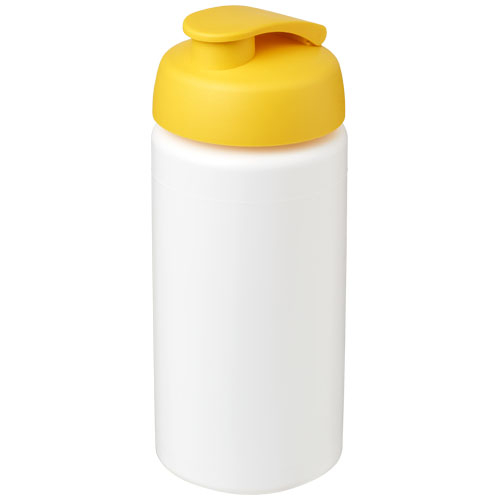 Gourde publicitaire de sport 500ml Baseline® Blanc / Jaune